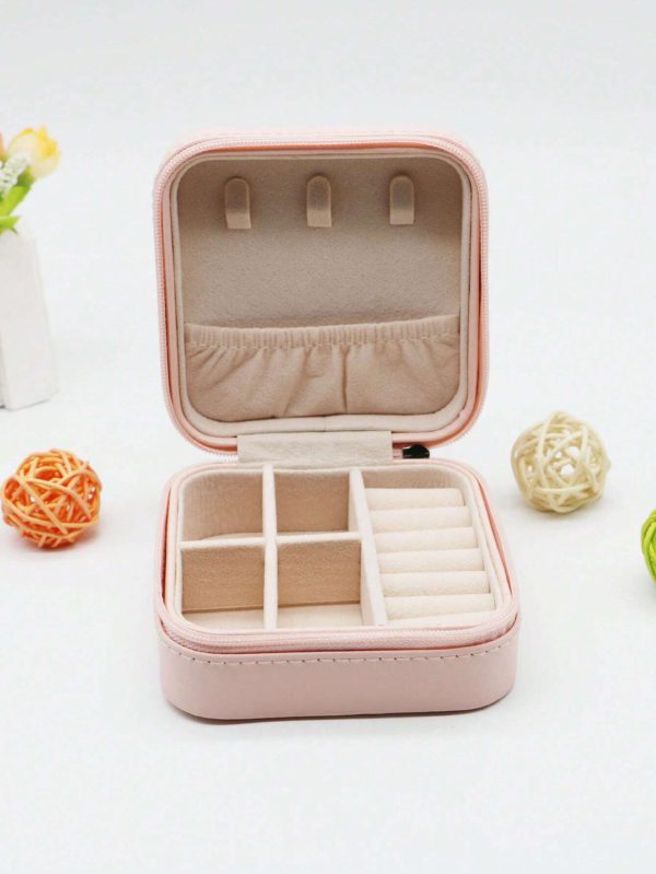 Leather Jewelry Box & Organizer (Random Color)