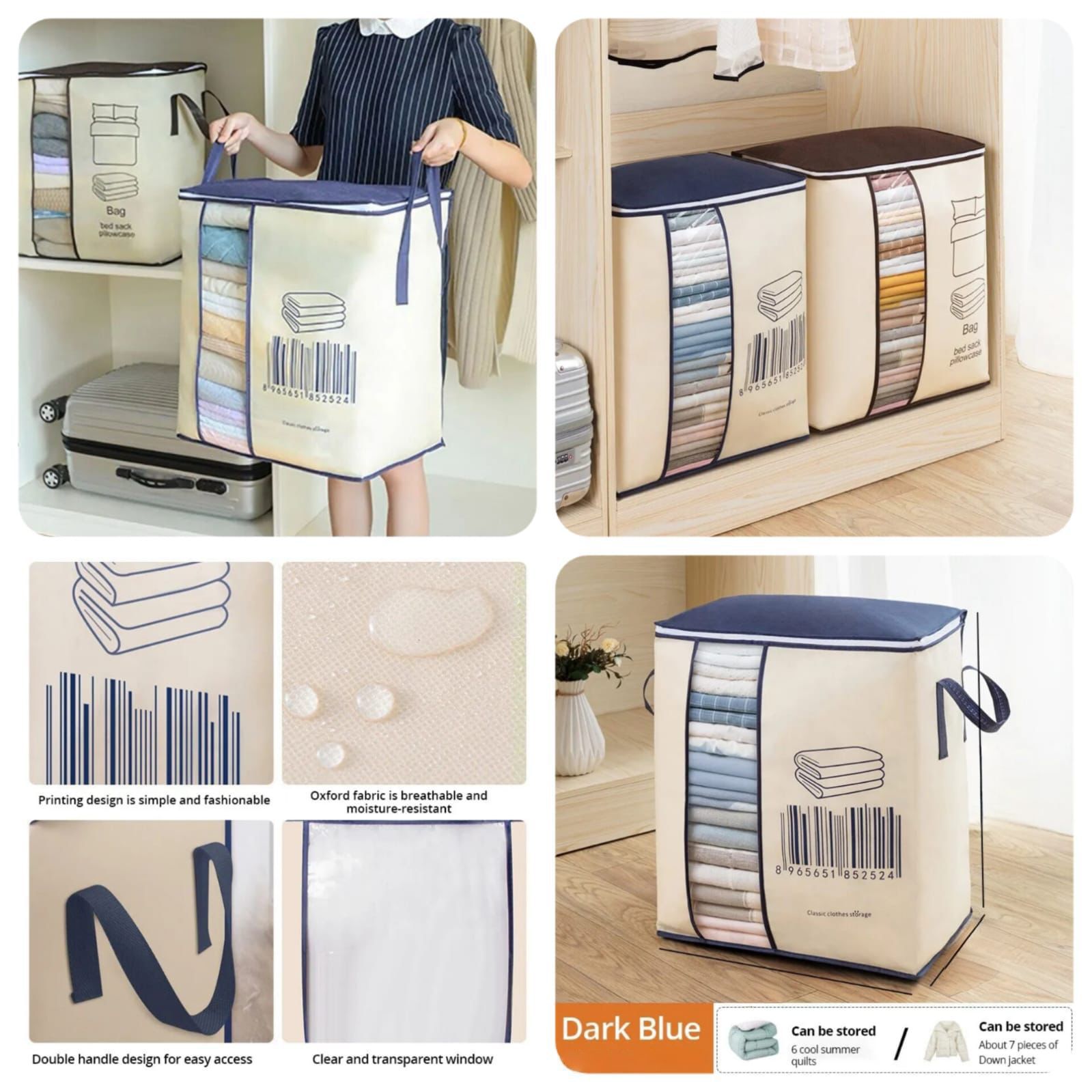 Heavy-Duty Barcode Printed Storage Bag – Random Color