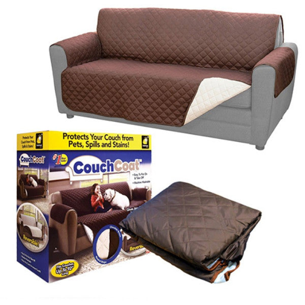 Reversible Washable Double Sofa Cover – Elegant Brown
