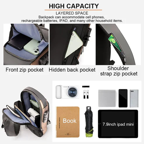 Men's Anti-Theft Sling Bag - Sport & Travel