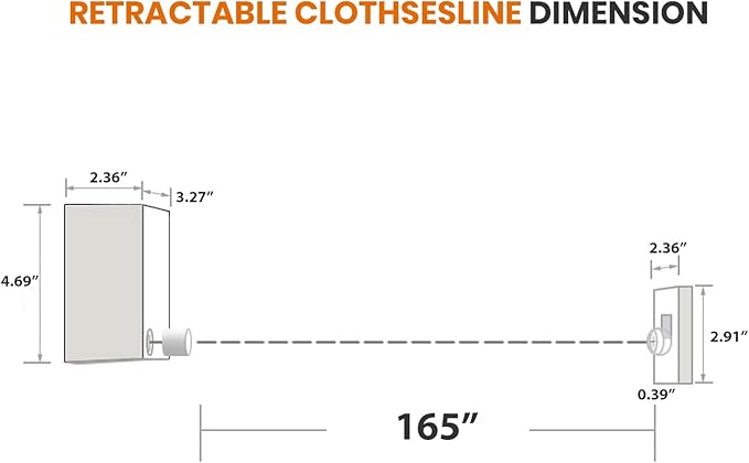 Retractable Clothesline 4m, Indoor Clothes Line for Hanging up & Drying Laundry