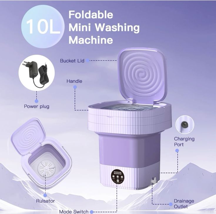 Mini Foldable Electric Washing Machine – Portable Laundry Solution