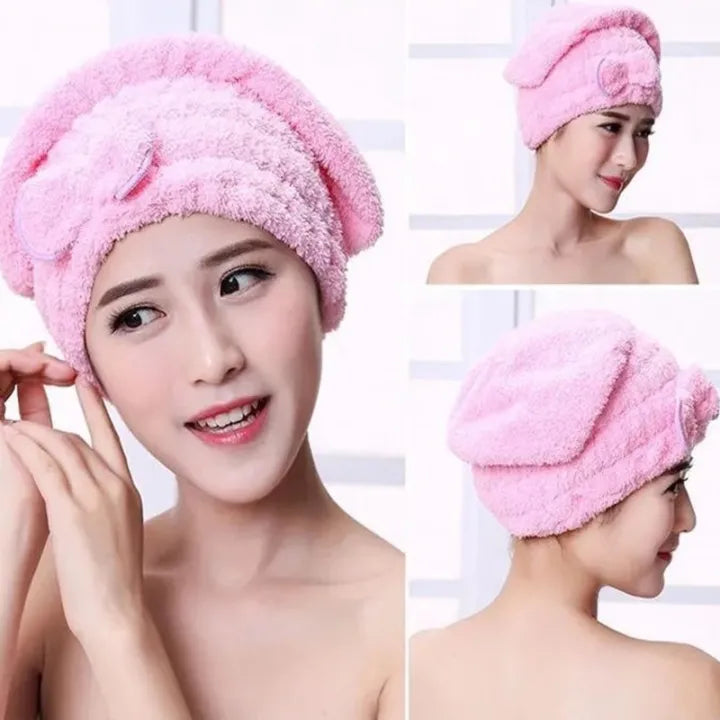Microfibre Quick Hair Drying Cap (Pack Of 2 )