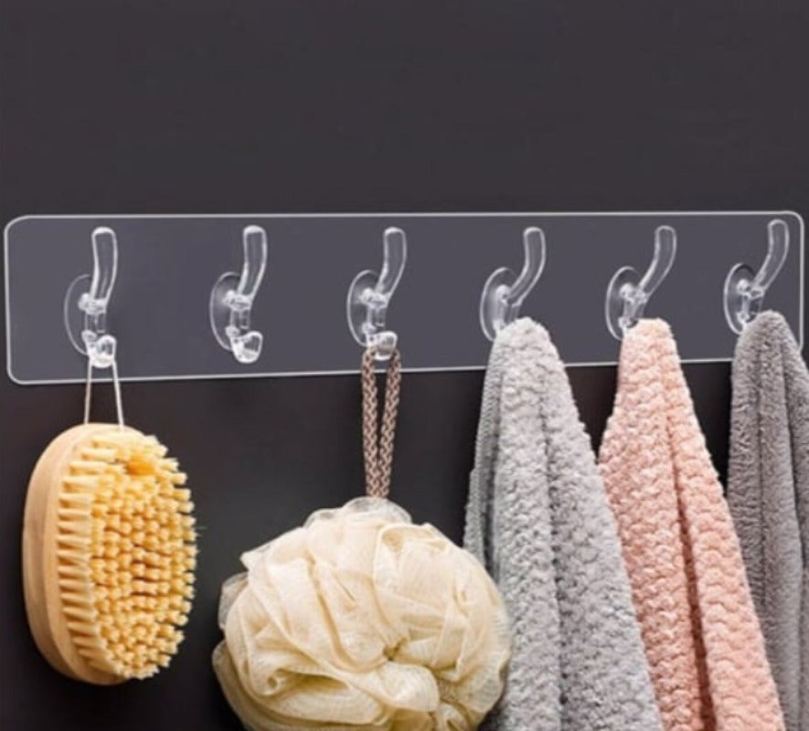 ( Pack of 3 ) Self Adhesive Wall Mounted Hooks Strip