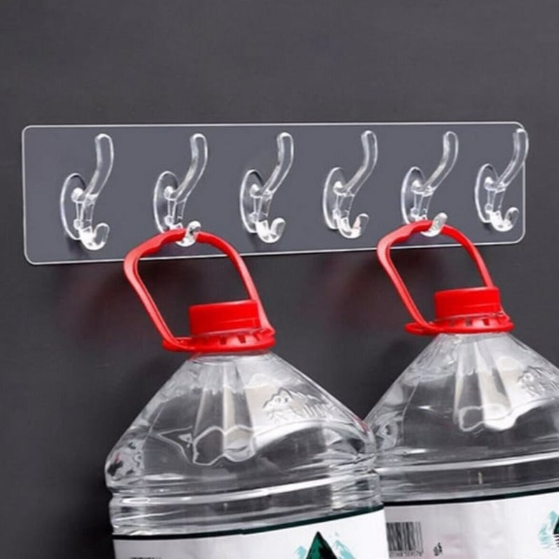 ( Pack of 3 ) Self Adhesive Wall Mounted Hooks Strip
