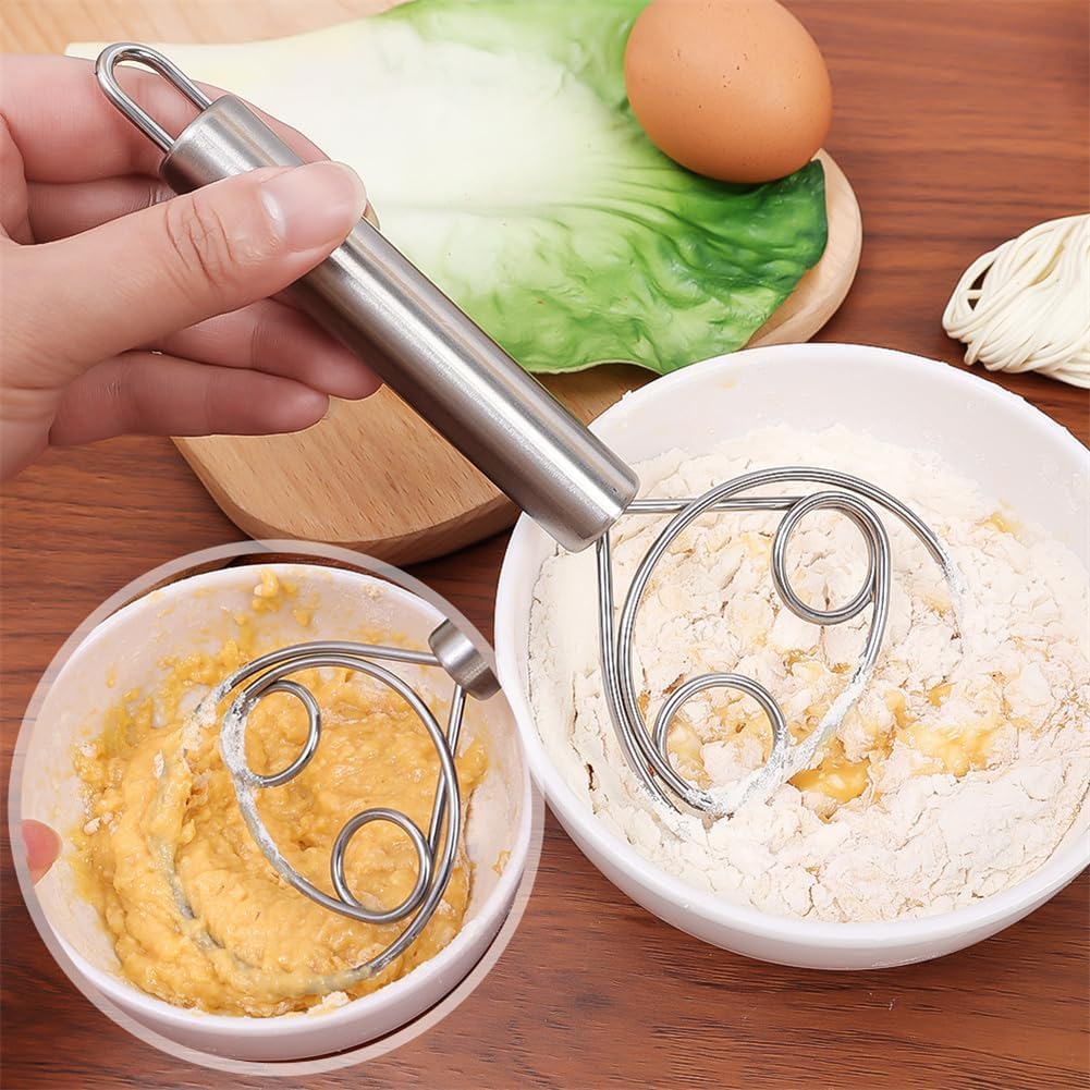 (Buy1 Get 1 Free) Stainless Steel Dough Mixer with Hanging Hole