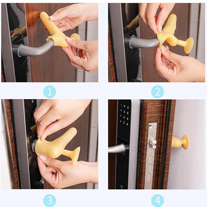 Silicone Room Door Handle Stop Guard Random Colour