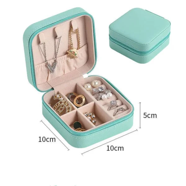 Leather Jewelry Box & Organizer (Random Color)