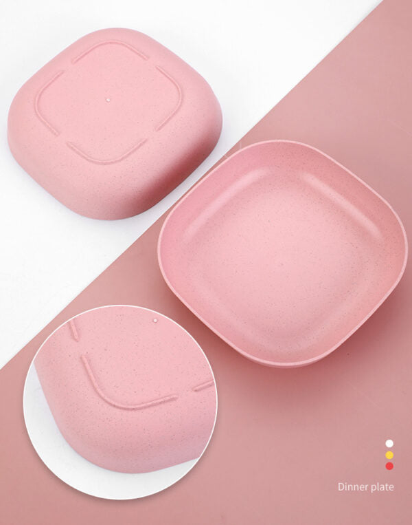(Set of 10) Plastic Spit Bone Dish Plates with Stand