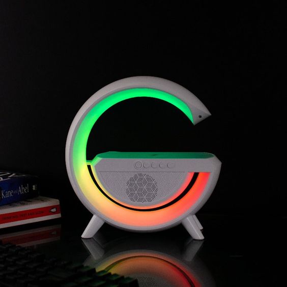 G-Shaped LED Lamp with RGB Lights & Wireless Charger