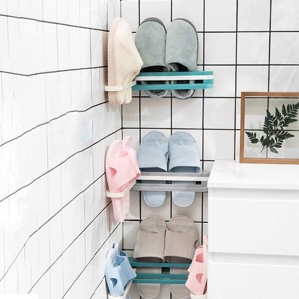 3 in 1 Foldable Slippers Plastic Shoes Hanger (Pack of 2)