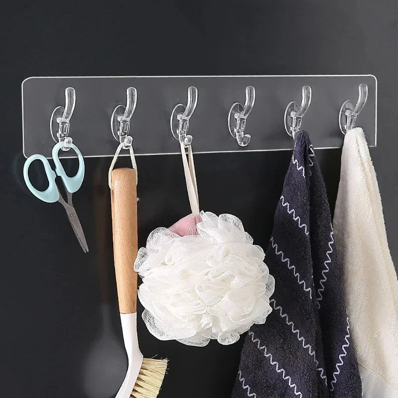( Pack of 3 ) Self Adhesive Wall Mounted Hooks Strip