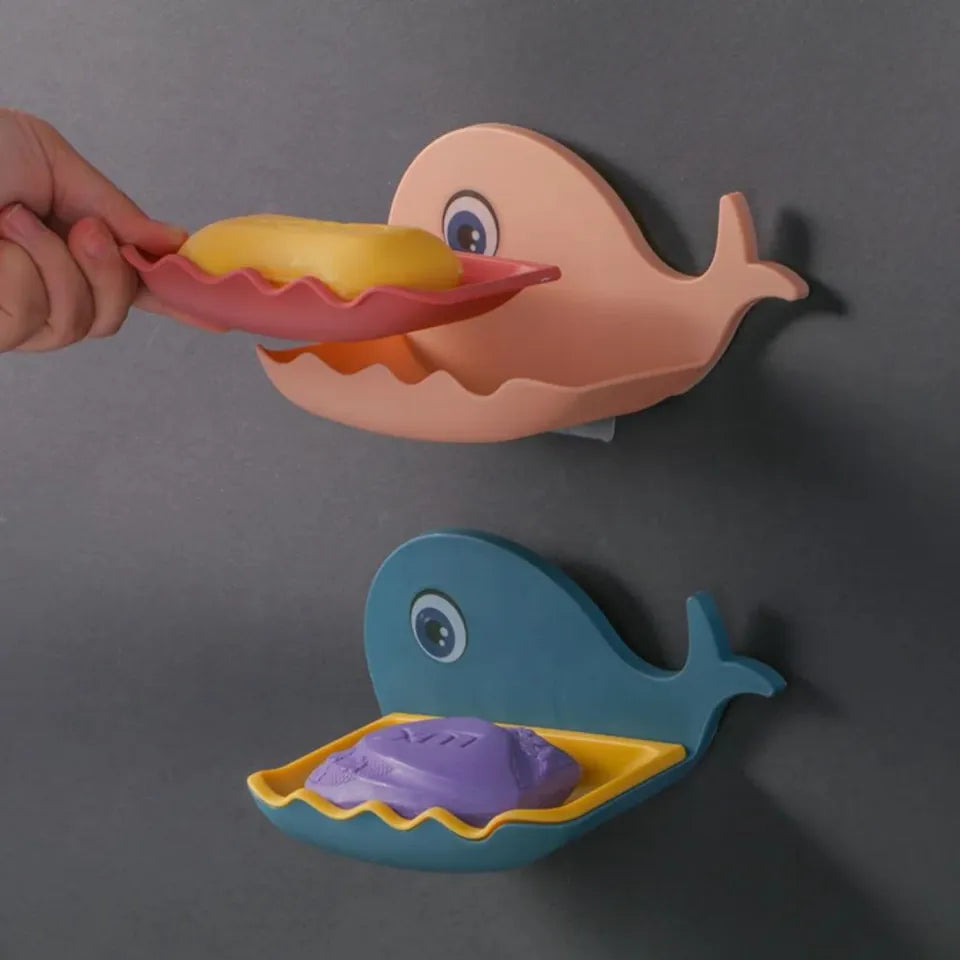 Whale Shaped Double Layer Soap Holder for Bathroom & Kitchen