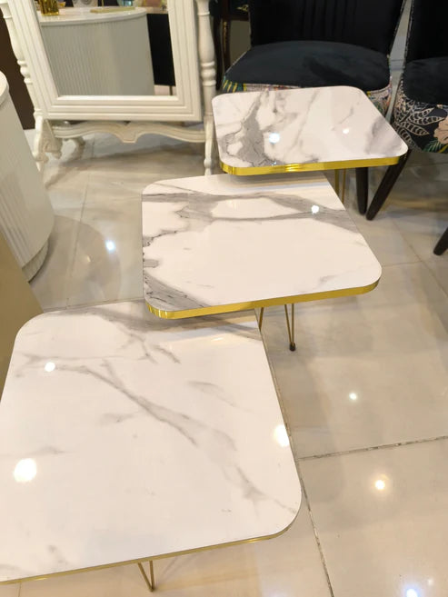 Square Top Nesting Table Set White - Set of 3 ( White Only )