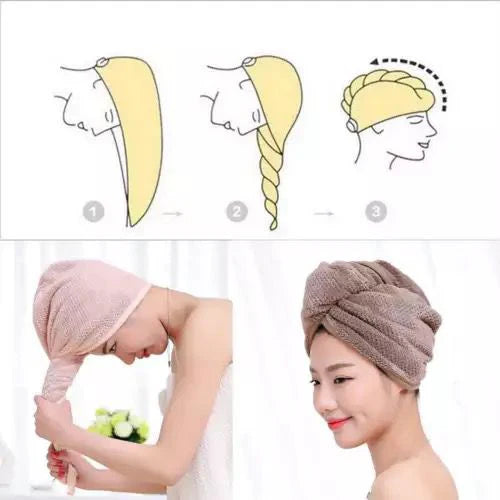 Microfiber Magic Hair Drying Towel for Women ( 2 pieces )